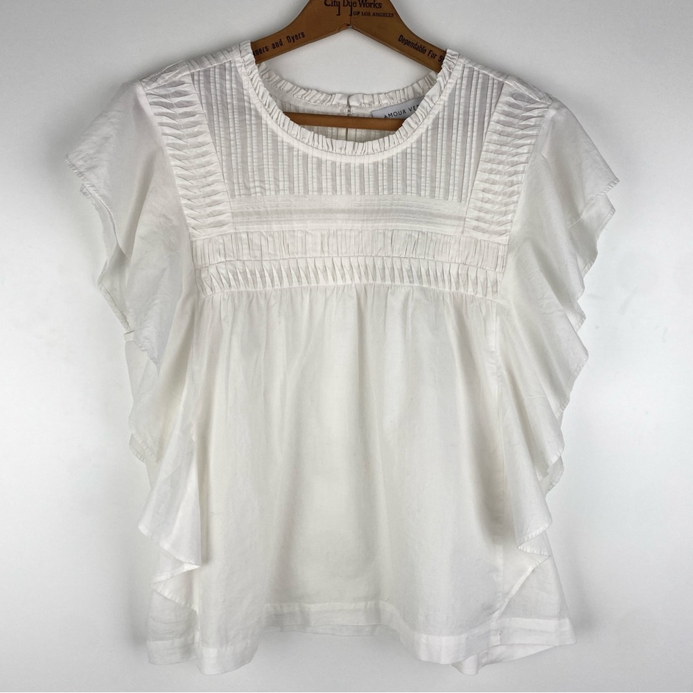 Amour Vert Aida Blouse Ivory Sz L